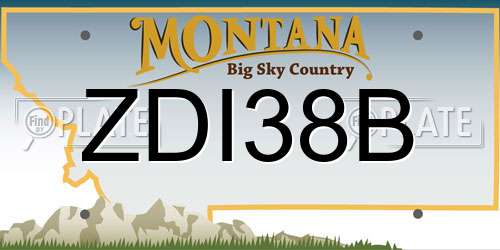 ZDI38B Montana License Plate