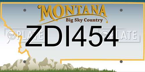 ZDI454 Montana License Plate