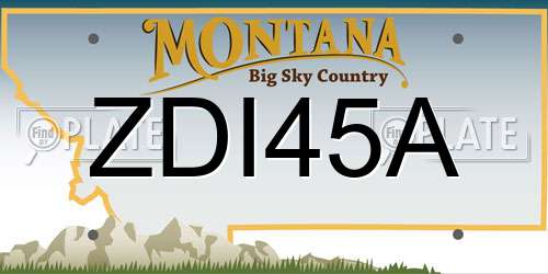 ZDI45A Montana License Plate