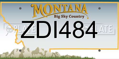 ZDI484 Montana License Plate
