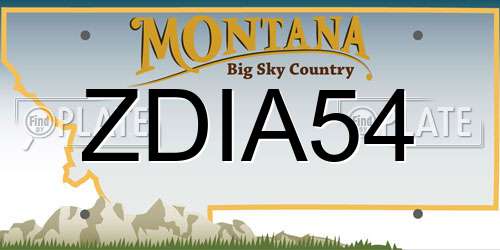 ZDIA54 Montana License Plate
