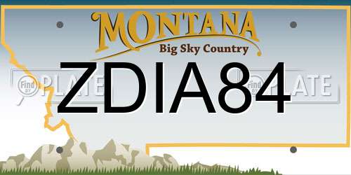 ZDIA84 Montana License Plate