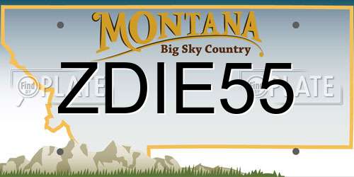 ZDIE55 Montana License Plate