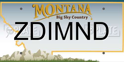 ZDIMND Montana License Plate