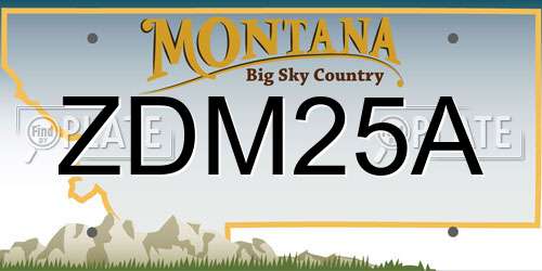 ZDM25A Montana License Plate