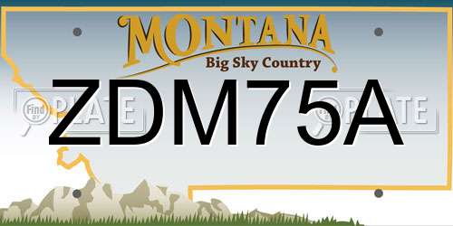 ZDM75A Montana License Plate