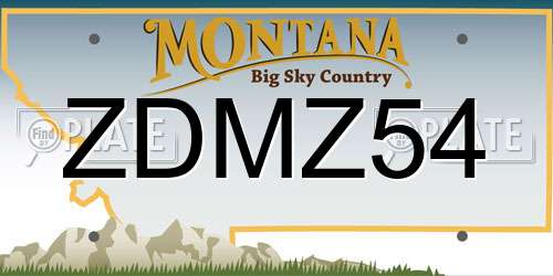 ZDMZ54 Montana License Plate