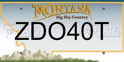 ZDO40T Montana License Plate