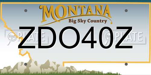 ZDO40Z Montana License Plate
