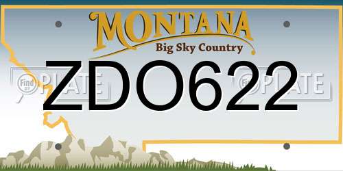 ZDO622 Montana License Plate