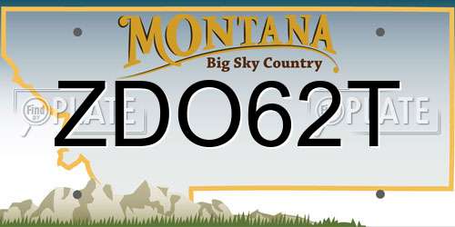 ZDO62T Montana License Plate