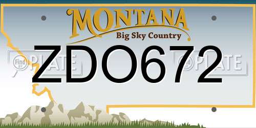 ZDO672 Montana License Plate