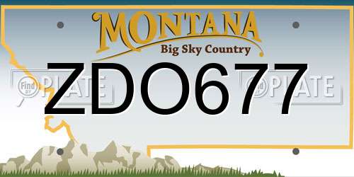 ZDO677 Montana License Plate