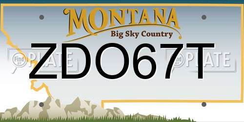 ZDO67T Montana License Plate