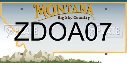 ZDOA07 Montana License Plate