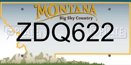 ZDQ622 Montana License Plate