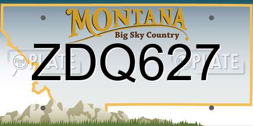 ZDQ627 Montana License Plate