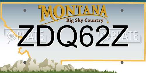 ZDQ62Z Montana License Plate