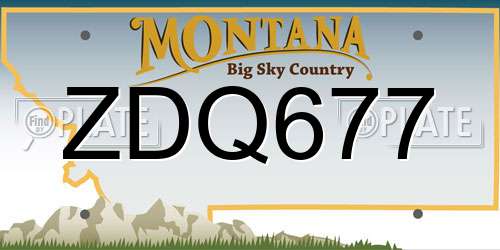 ZDQ677 Montana License Plate