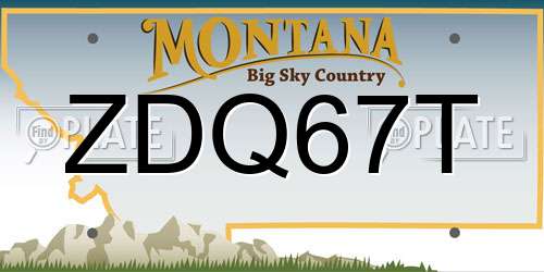 ZDQ67T Montana License Plate