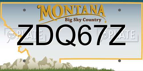 ZDQ67Z Montana License Plate