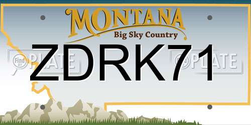 ZDRK71 Montana License Plate