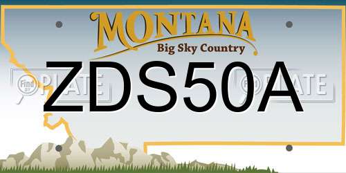 ZDS50A Montana License Plate