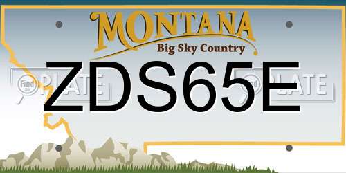 ZDS65E Montana License Plate