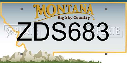 ZDS683 Montana License Plate