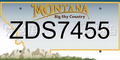 ZDS7455 Montana License Plate