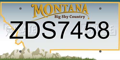 ZDS7458 Montana License Plate
