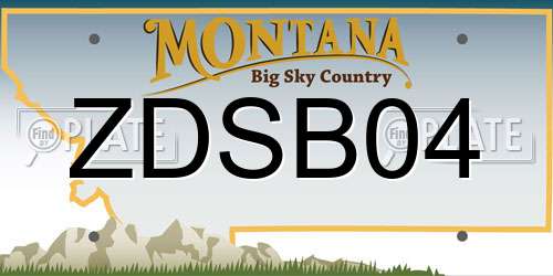ZDSB04 Montana License Plate