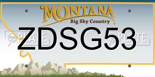 ZDSG53 Montana License Plate