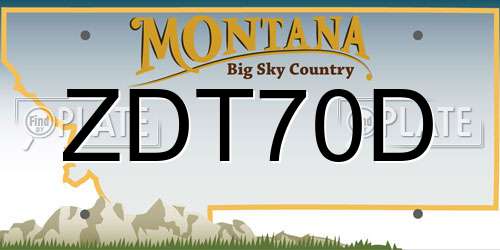 ZDT70D Montana License Plate