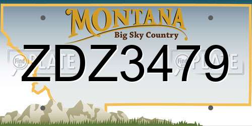 ZDZ3479 Montana License Plate