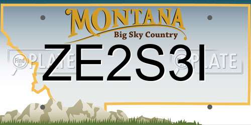 ZE2S3I Montana License Plate