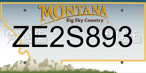 ZE2S893 Montana License Plate