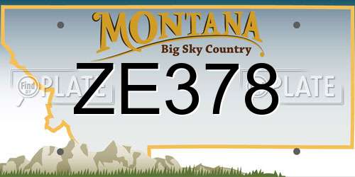 ZE378 Montana License Plate