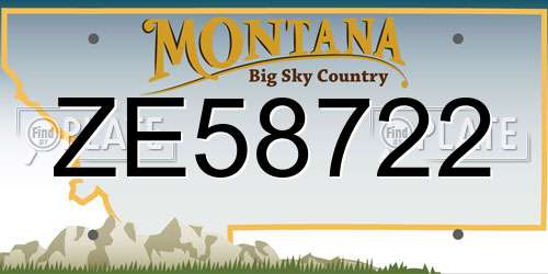 ZE58722 Montana License Plate
