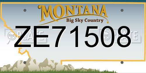 ZE71508 Montana License Plate