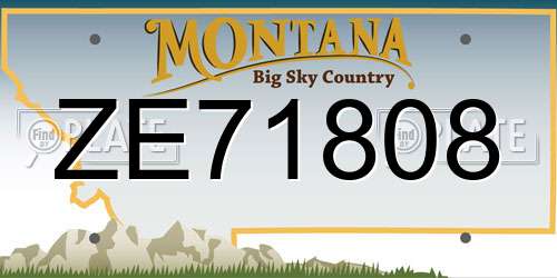 ZE71808 Montana License Plate