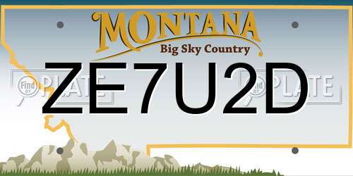 ZE7U2D Montana License Plate