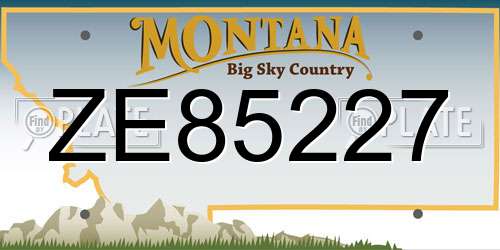 ZE85227 Montana License Plate
