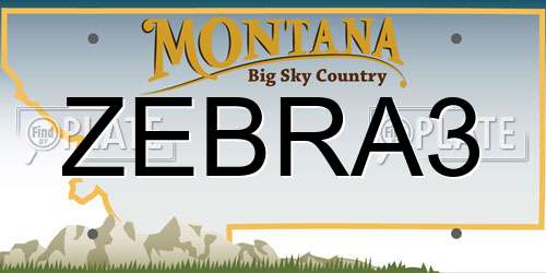 ZEBRA3 Montana License Plate