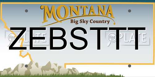 ZEBSTTT Montana License Plate