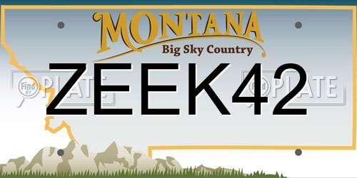 ZEEK42 Montana License Plate
