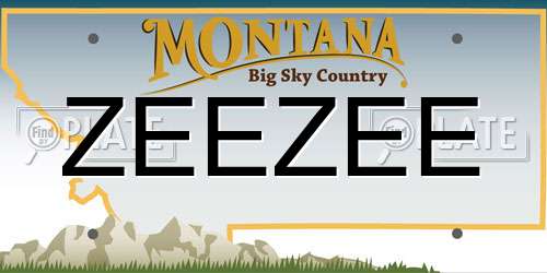 ZEEZEE Montana License Plate