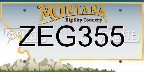 ZEG355 Montana License Plate
