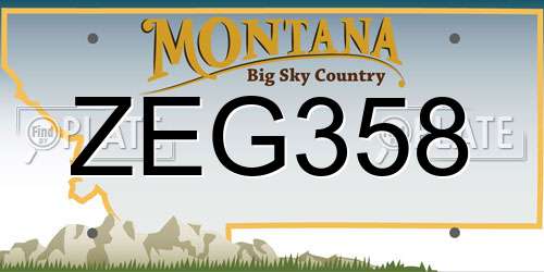 ZEG358 Montana License Plate