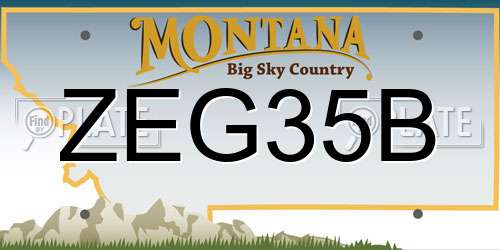 ZEG35B Montana License Plate